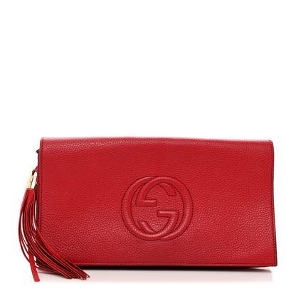 Gucci Soft Patent Medium Soho Clutch Red 1 of 7
