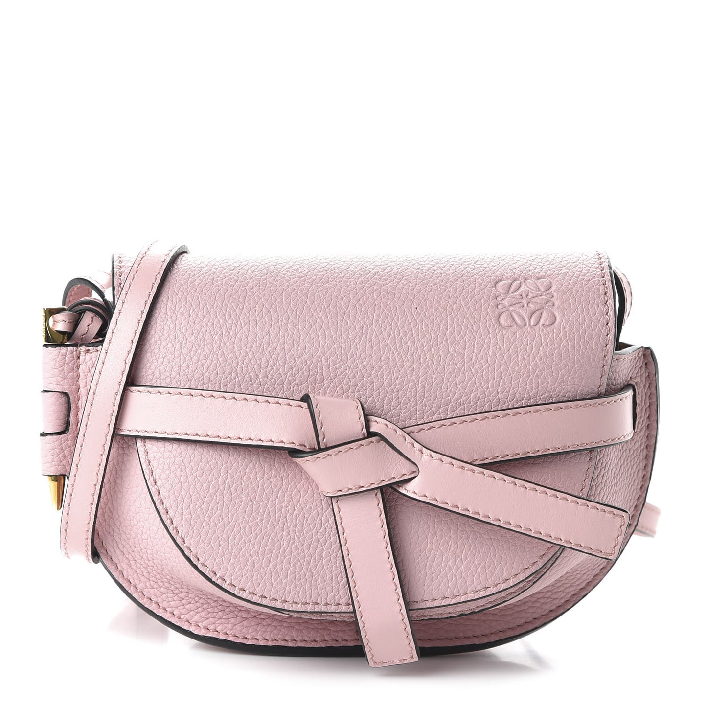 Grained Calfskin Mini Gate Crossbody Bag Pastel Pink