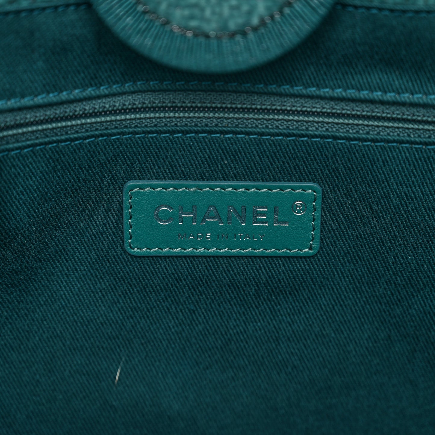 Lurex Boucle Small Deauville Tote Turquoise