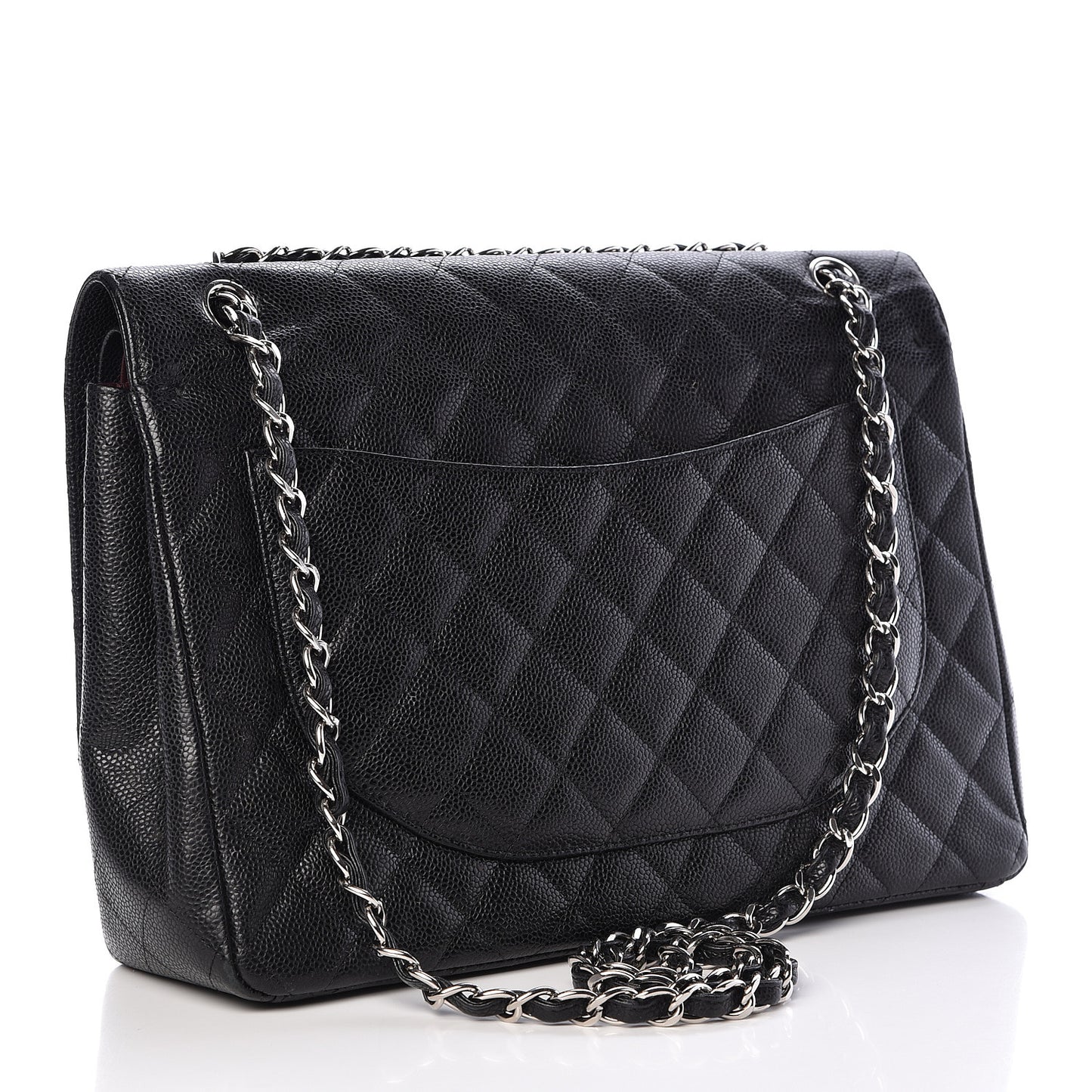 Caviar Quilted Maxi Double Flap Black