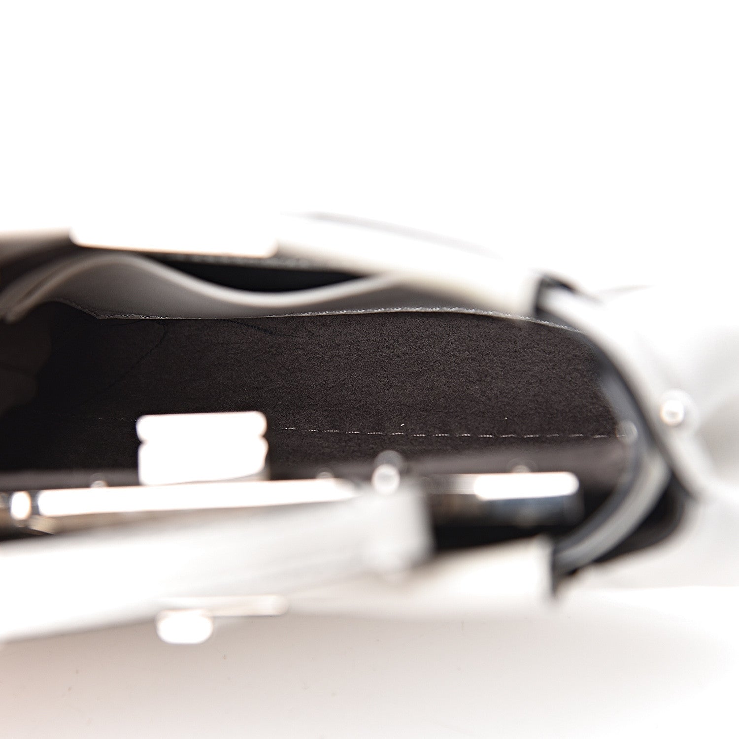 Fendi Shiny Nappa Micro Peekaboo Iconic Satchel White 5 of 14