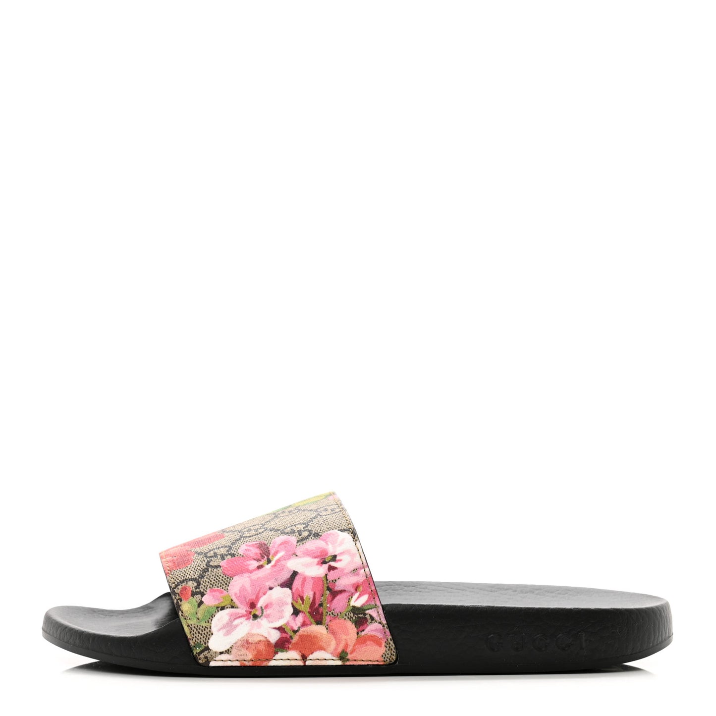 GG Supreme Monogram Blooms Slide Sandals 39 Beige Multicolor
