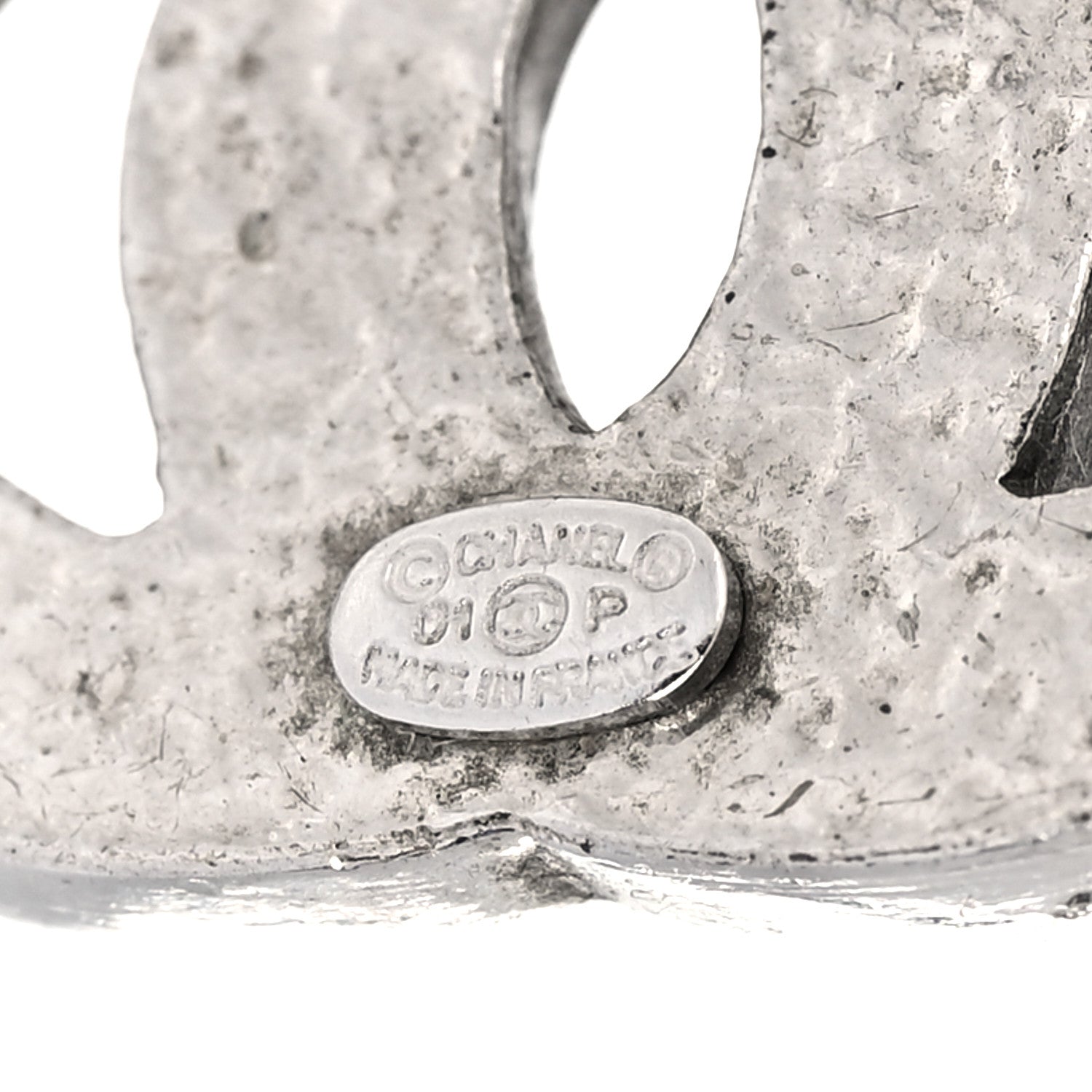 Chanel Crystal Baguette CC Earrings Silver 4 of 4