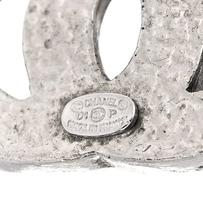 Chanel Crystal Baguette CC Earrings Silver 4 of 4