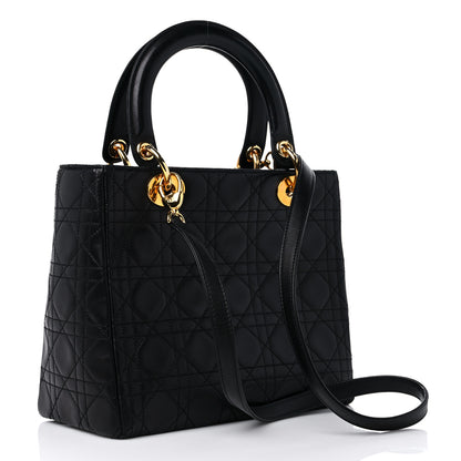 Christian Dior Lambskin Cannage Medium Lady Dior Black 3 of 15