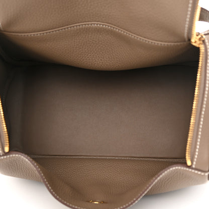 Hermes Taurillon Clemence Lindy 30 Etoupe 5 of 11
