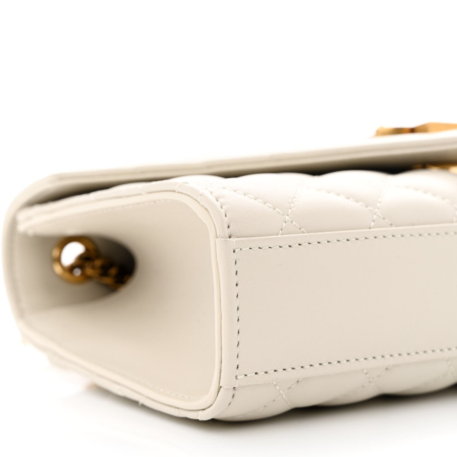 Saint Laurent Nappa Mixed Matelasse Triquilt Small Monogram Satchel Vintage White 9 of 10