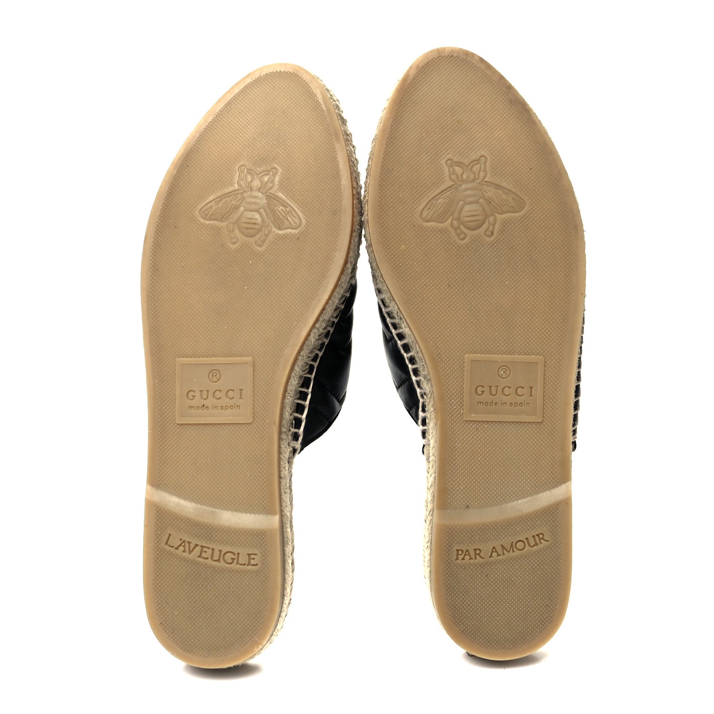 Nappa Matelasse GG Marmont Espadrille Slippers 37 Black