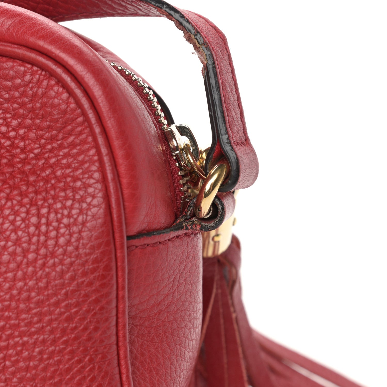 Gucci Pebbled Calfskin Small Soho Disco Bag Tabasco Red 17 of 21