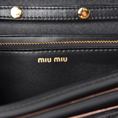 Miu Miu Nappa Matelasse Wallet On Chain Black 6 of 12