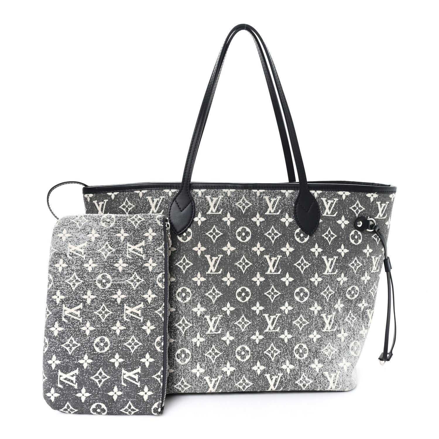 Louis Vuitton Denim Monogram Jacquard Neverfull MM Grey 3 of 10