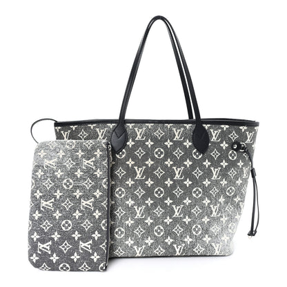 Louis Vuitton Denim Monogram Jacquard Neverfull MM Grey 3 of 10