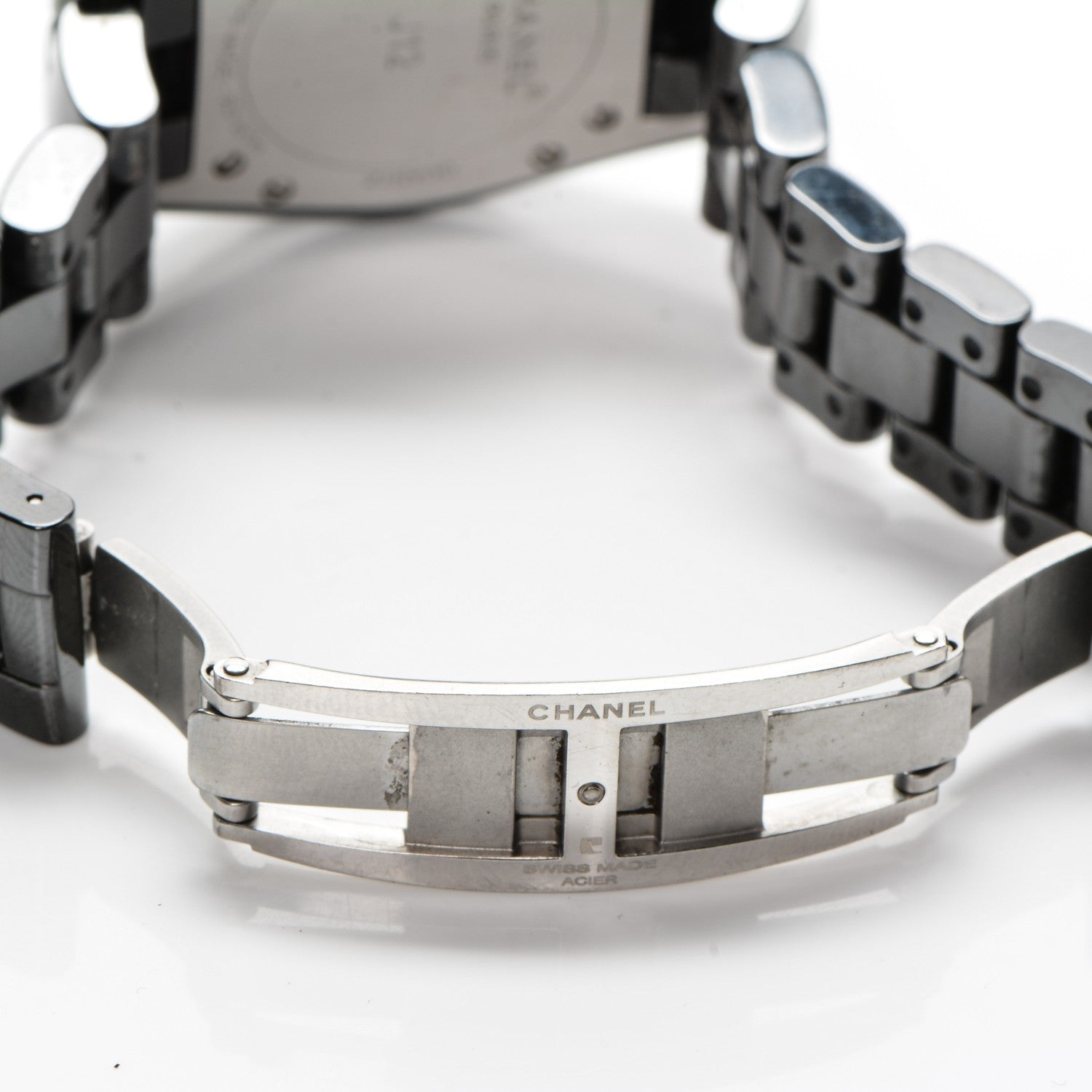 Chanel Stainless Steel Ceramic Diamond 33mm J12 Quartz Watch Black 6 of 8