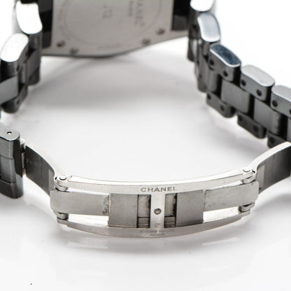 Chanel Stainless Steel Ceramic Diamond 33mm J12 Quartz Watch Black 6 of 8