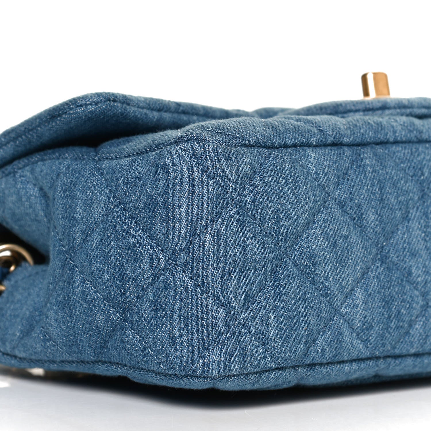 Chanel Denim Quilted Mini Pearl Crush Rectangular Flap Blue 10 of 12