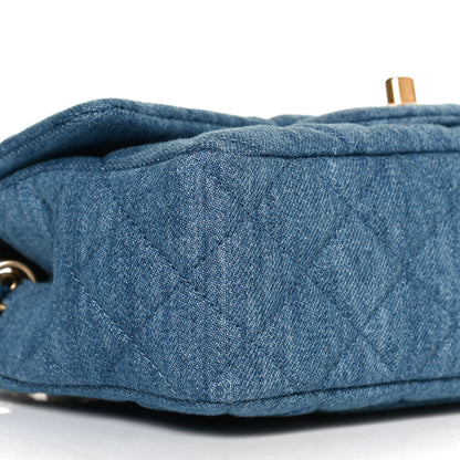 Chanel Denim Quilted Mini Pearl Crush Rectangular Flap Blue 10 of 12