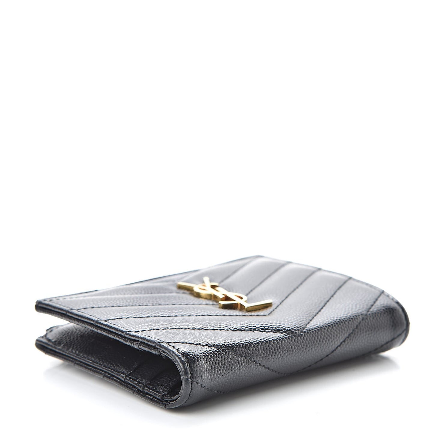 Grain De Poudre Matelasse Chevron Monogram Zipped Card Case Black