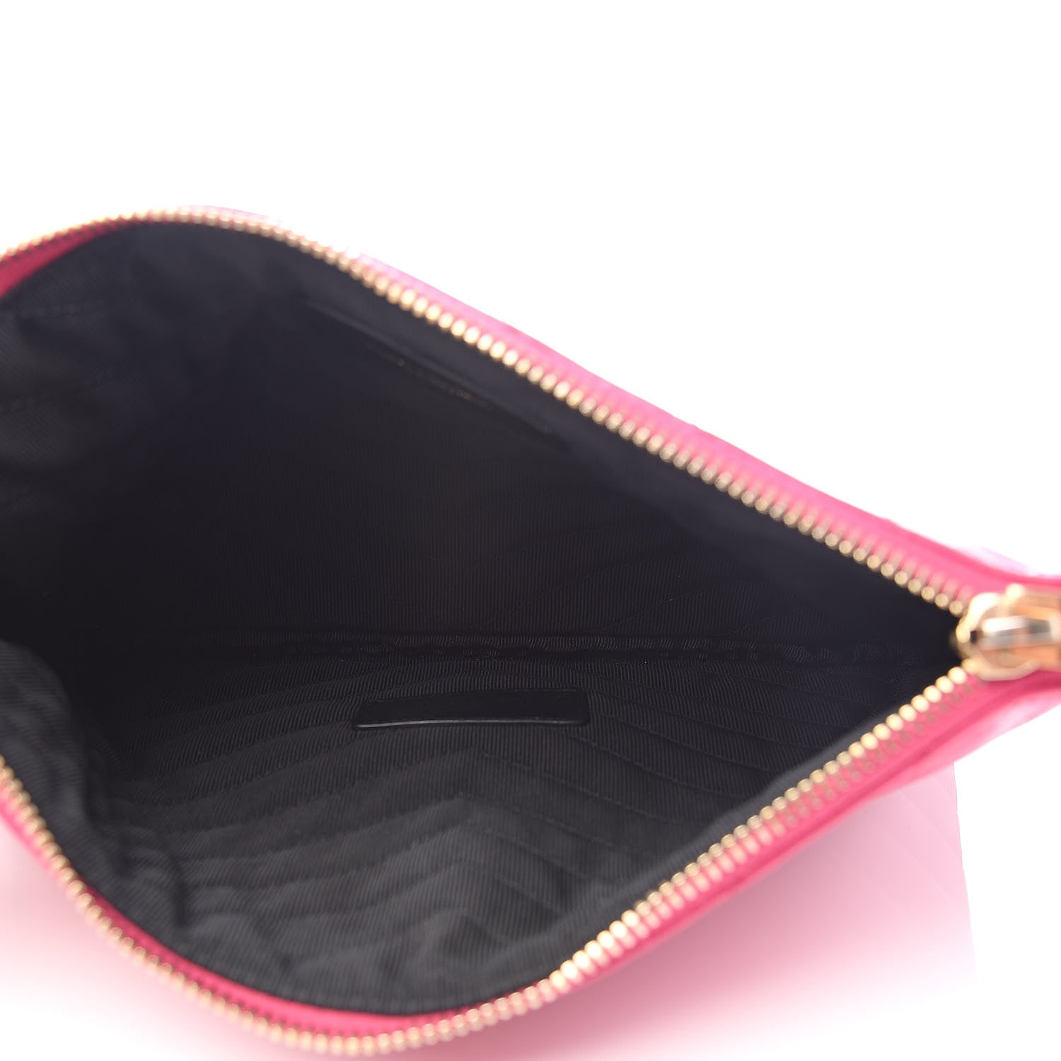 Saint Laurent Calfskin Matelasse Chevron Monogram A5 Wristlet Bubblegum 5 of 9