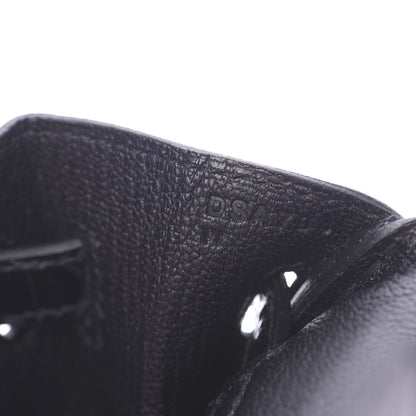 Hermes Taurillon Novillo Shiny Niloticus Crocodile Birkin Touch 25 Black 9 of 42
