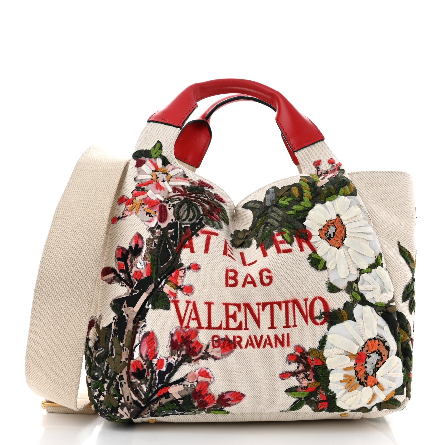 Valentino Garavani Canvas Atelier Floral Medium Tote Bag 3 of 10