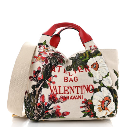 Valentino Garavani Canvas Atelier Floral Medium Tote Bag 3 of 10
