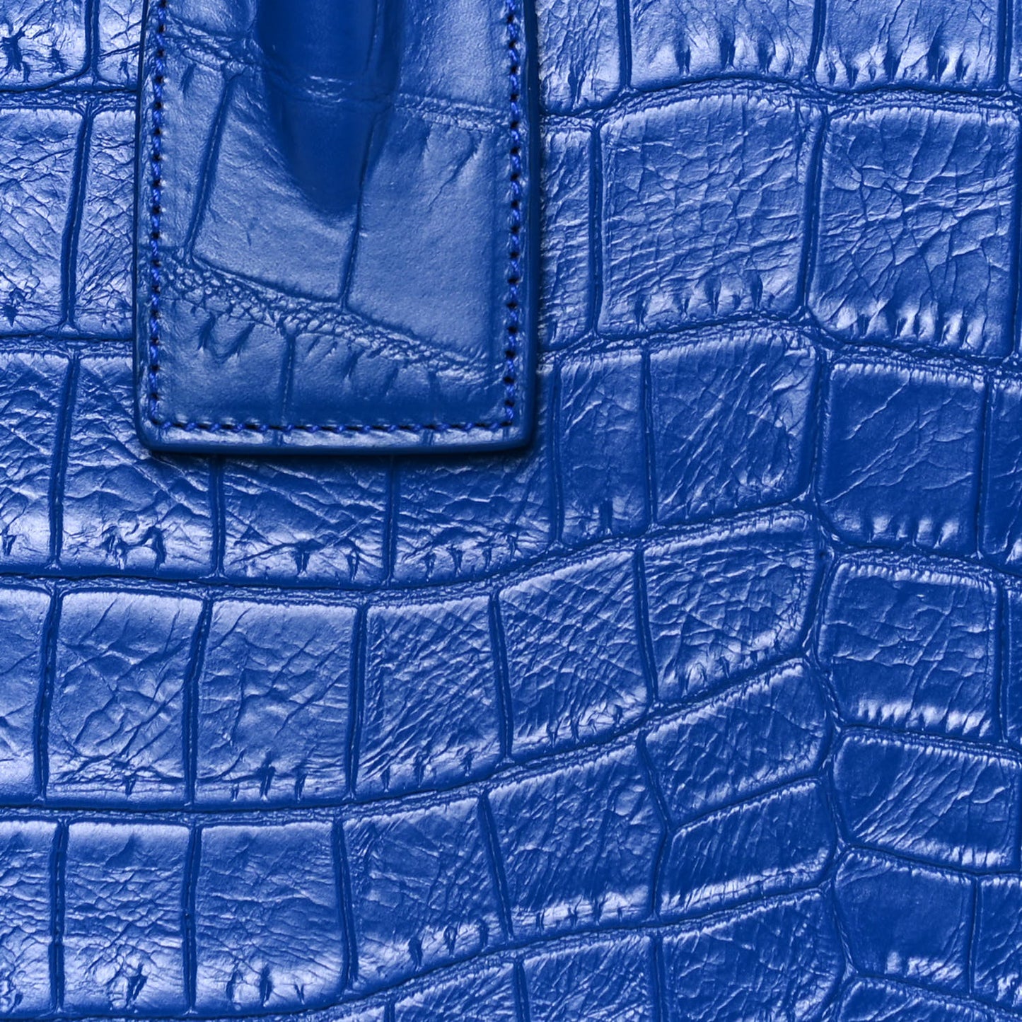 Calfskin Crocodile Embossed Small Sac De Jour Royal Blue