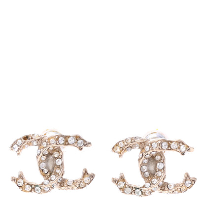 Chanel Crystal Twisted CC Earrings Gold 1 of 5
