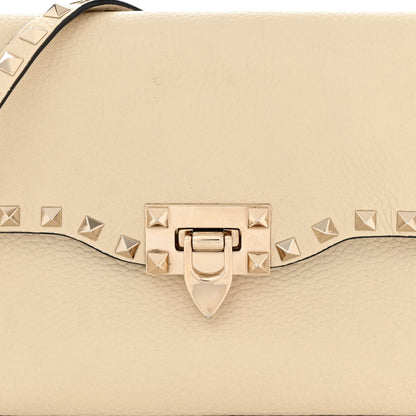 Valentino Garavani Pebbled Calfskin Medium Rockstud Flip Lock Crossbody Bag Light Ivory 7 of 14