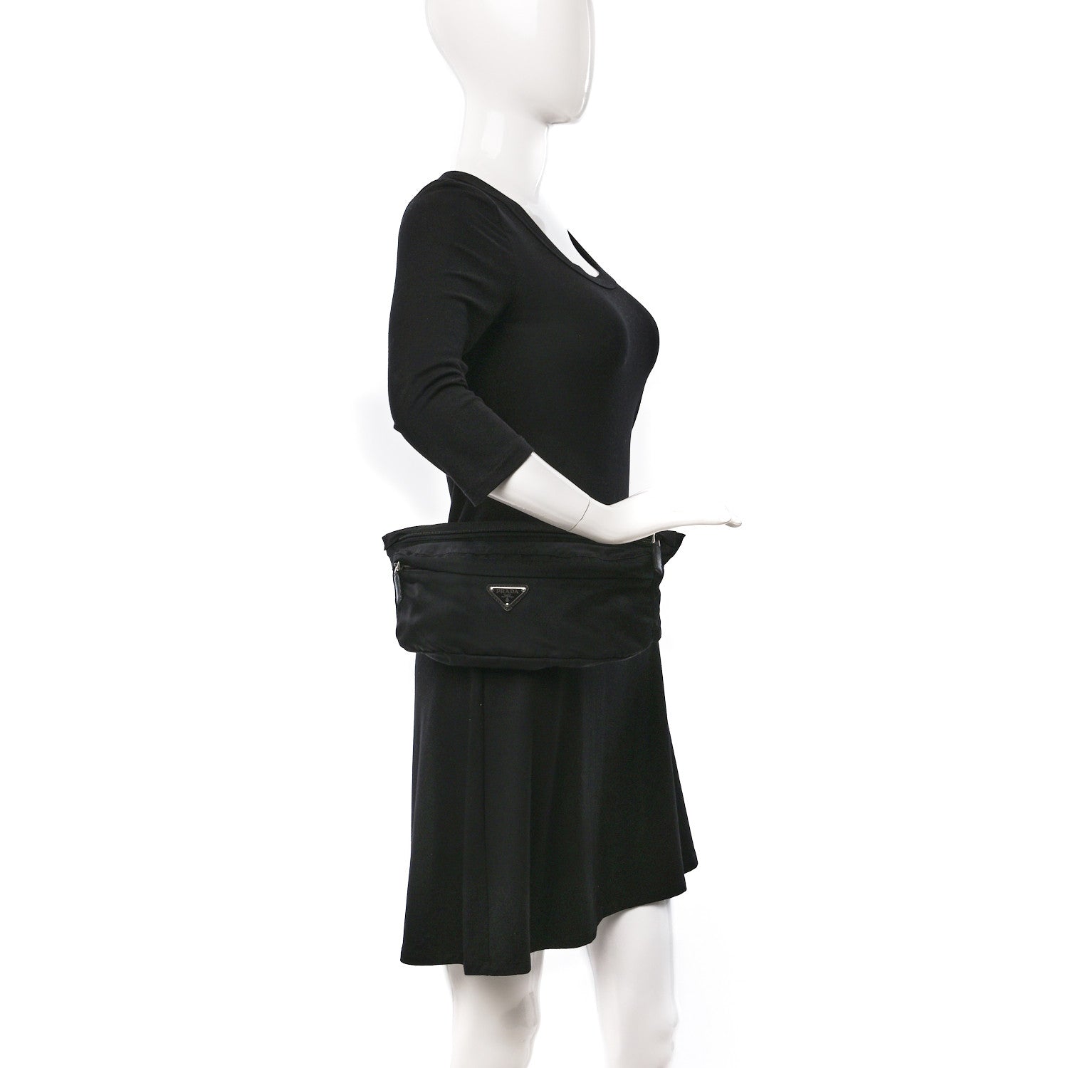 Prada Tessuto Nylon Montagna Belt Bag Black 2 of 8