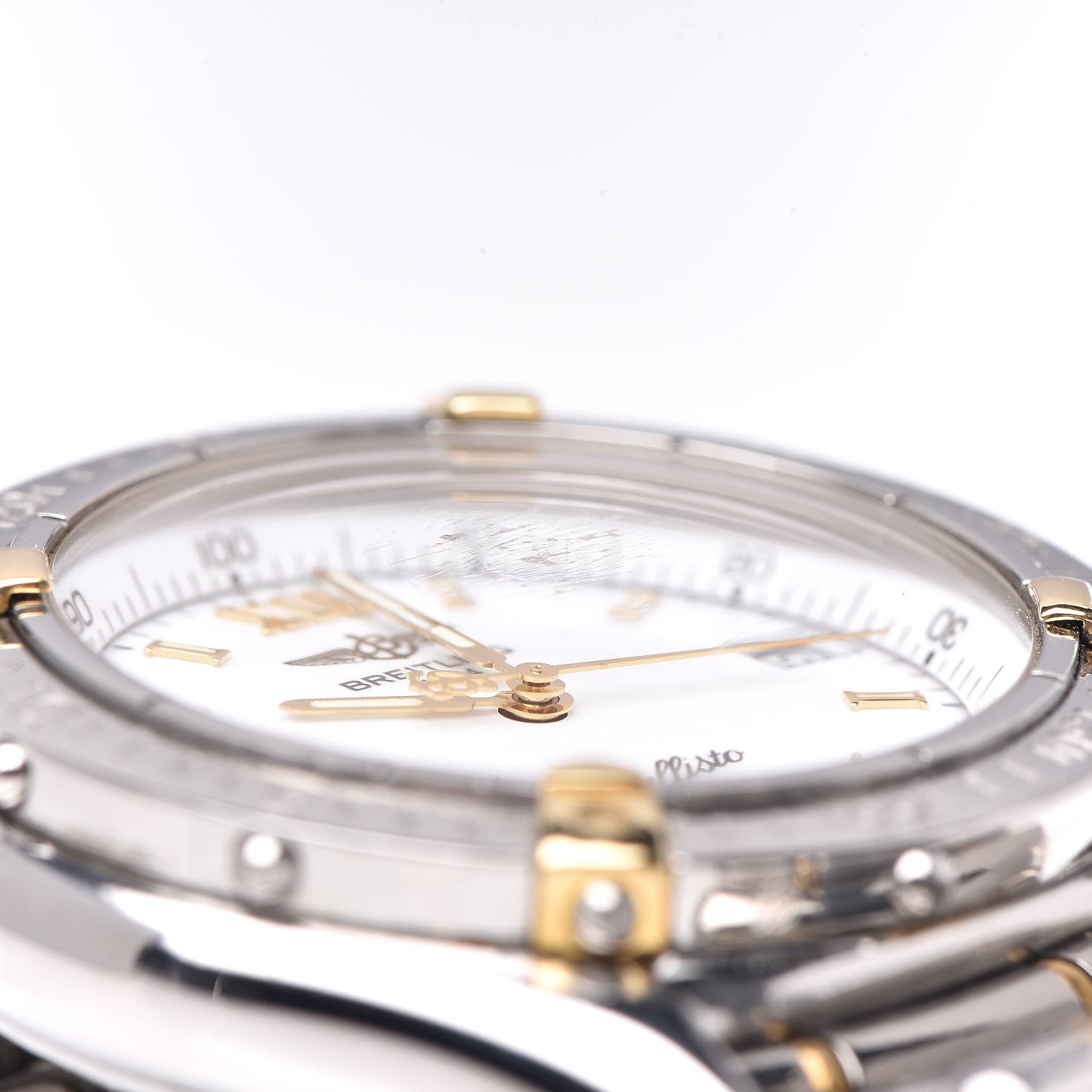 Breitling Stainless Steel 18K Yellow Gold 30mm Callisto Quartz Watch White B64046 7 of 7