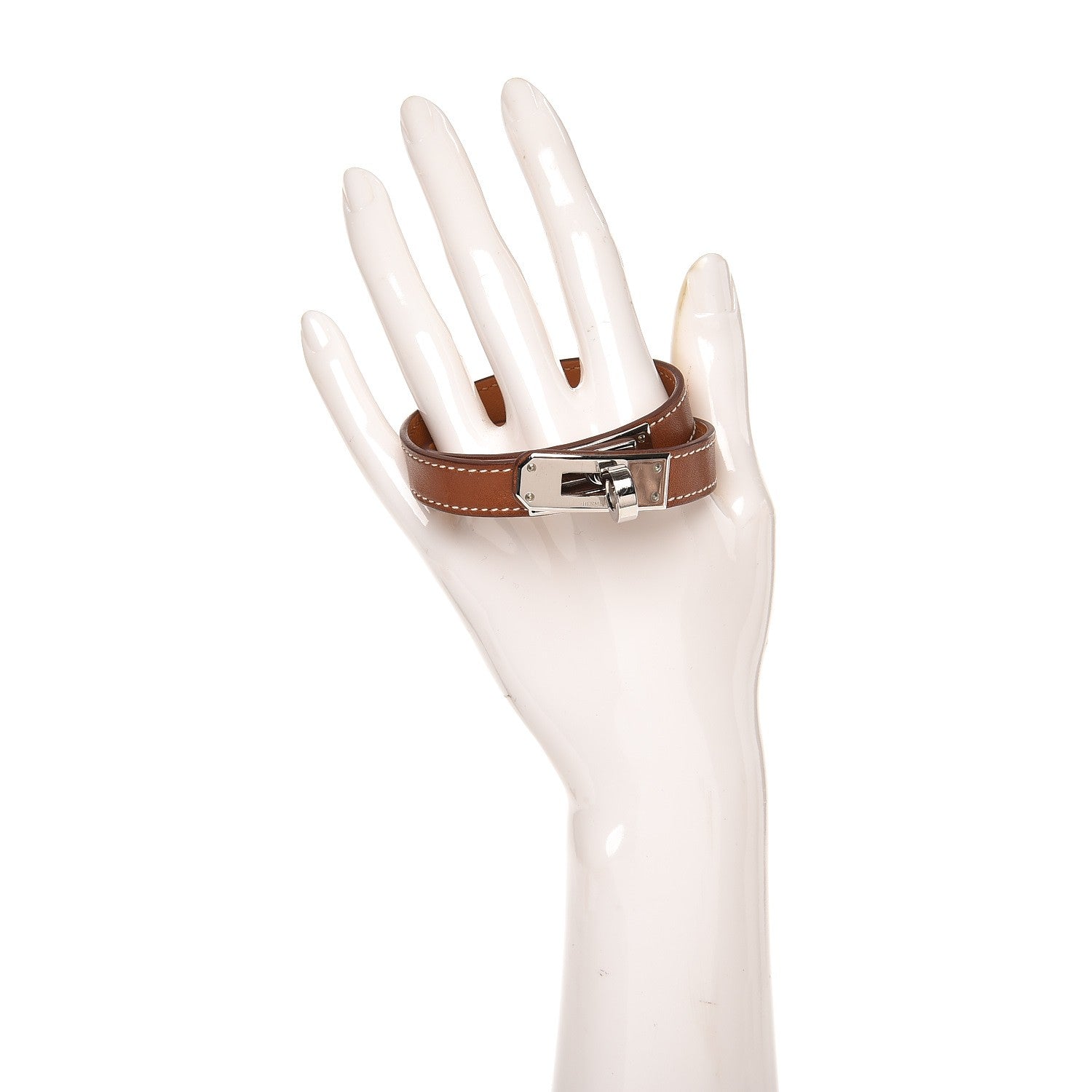 Hermes Barenia Kelly Double Tour Bracelet M Fauve 2 of 5