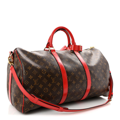 Louis Vuitton Calfskin Monogram Keepall Bandouliere 50 Coquelicot 2 of 11