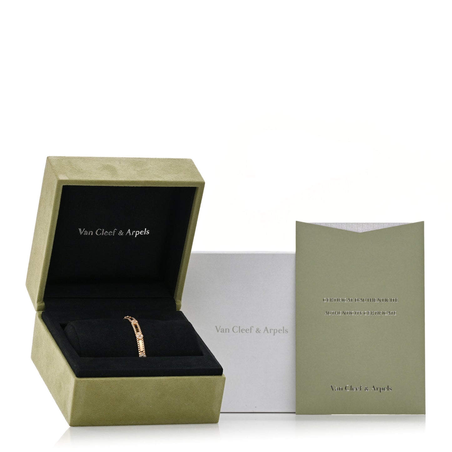 18K Yellow Gold Diamond Perlee Sweet Clovers Bracelet S