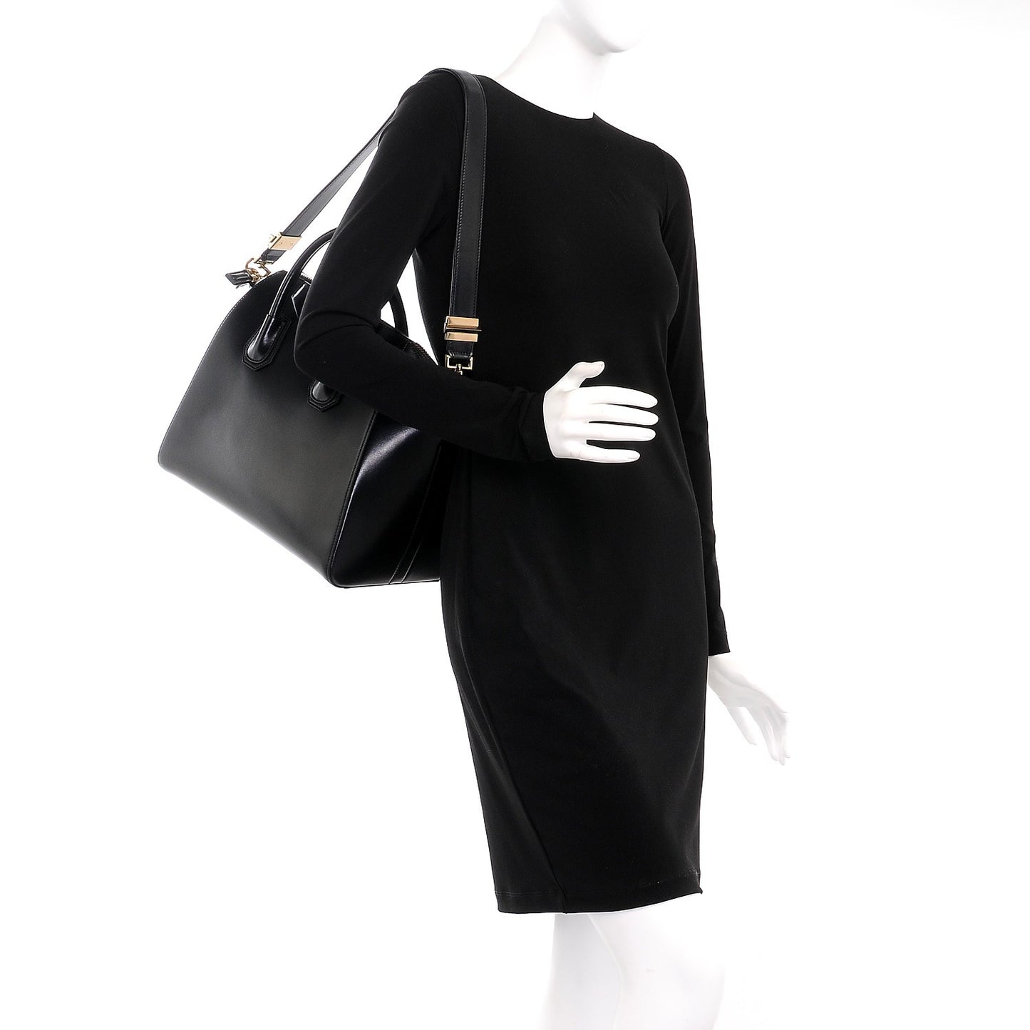 Shiny Lord Calfskin Medium Antigona Black