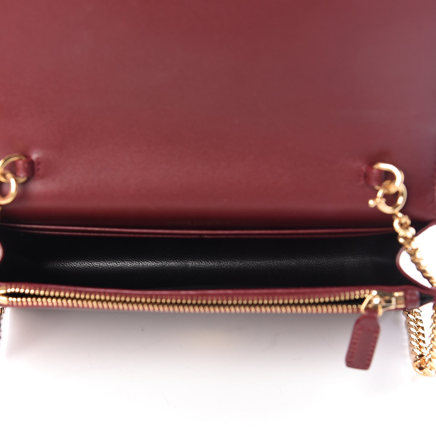 Smooth Calfskin Classic Monogram Kate Tassel Chain Wallet Palissandre