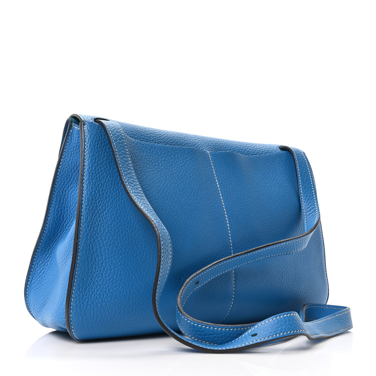 Hermes Taurillon Clemence Halzan 31 GM Bleu Zanzibar 1822037