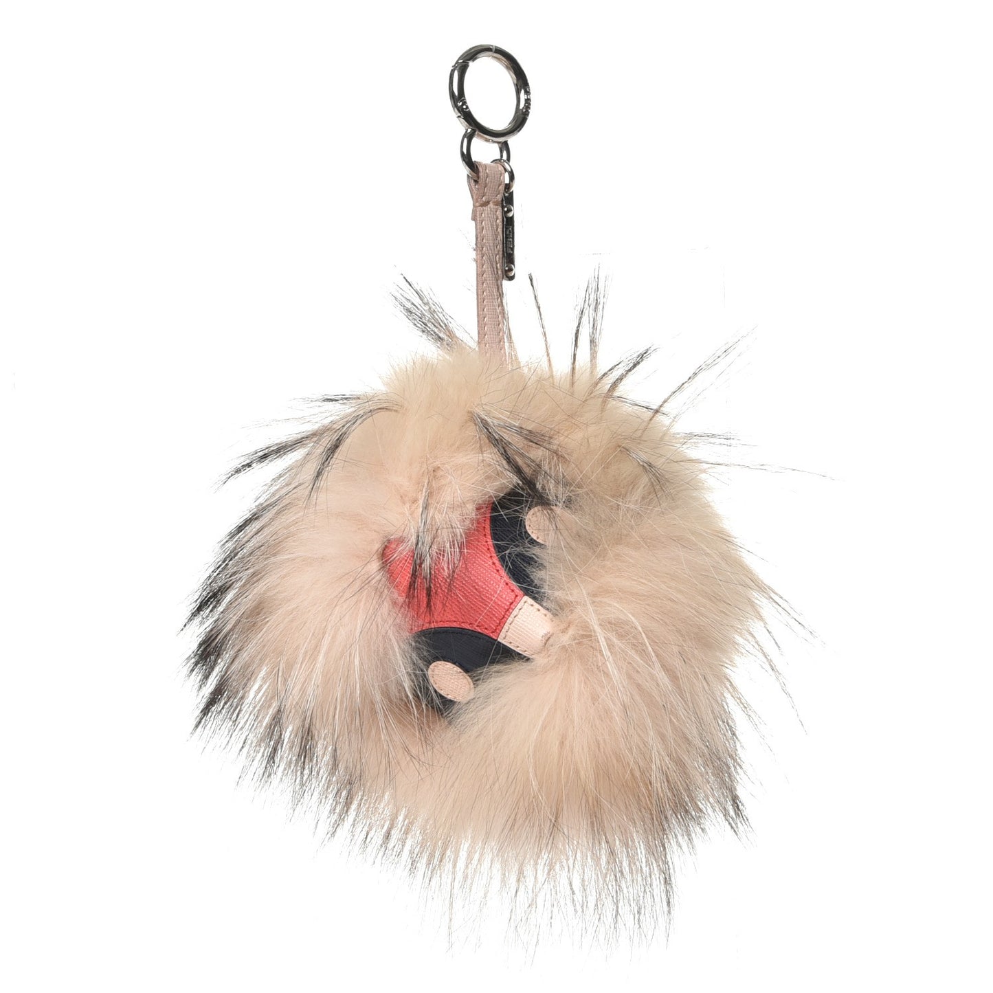 Mink Fox Fur Vitello Wild Jess Monster Bag Bug Charm Pink