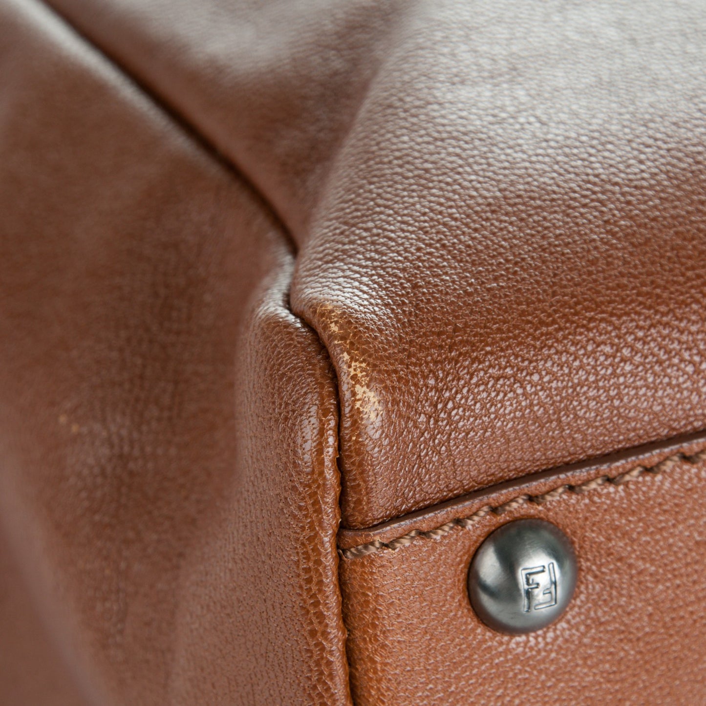 Goatskin Zucca Medium Peekaboo Iconic Satchel Cuoio Tobacco Moro