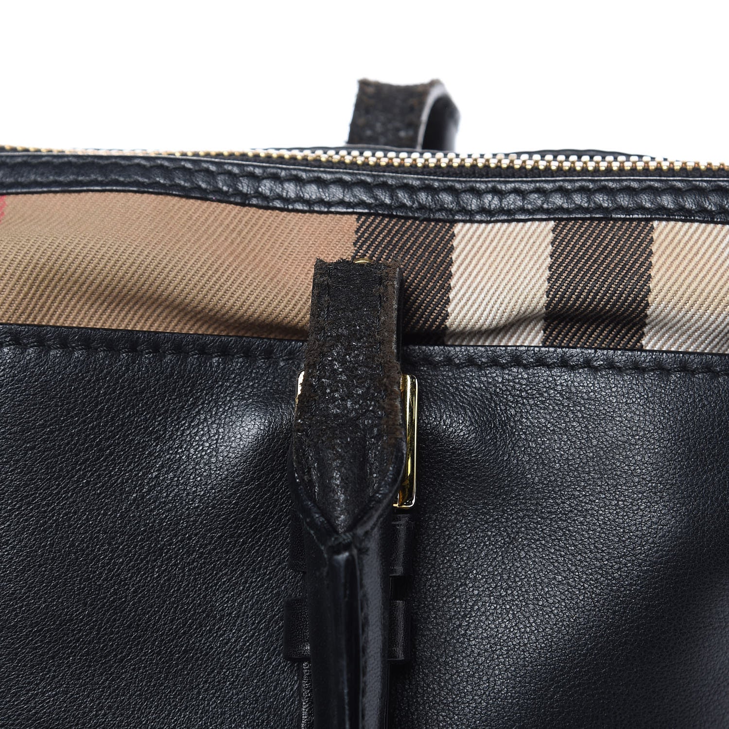 Burberry Calfskin House Check Small Salisbury Tote Black 11 of 15