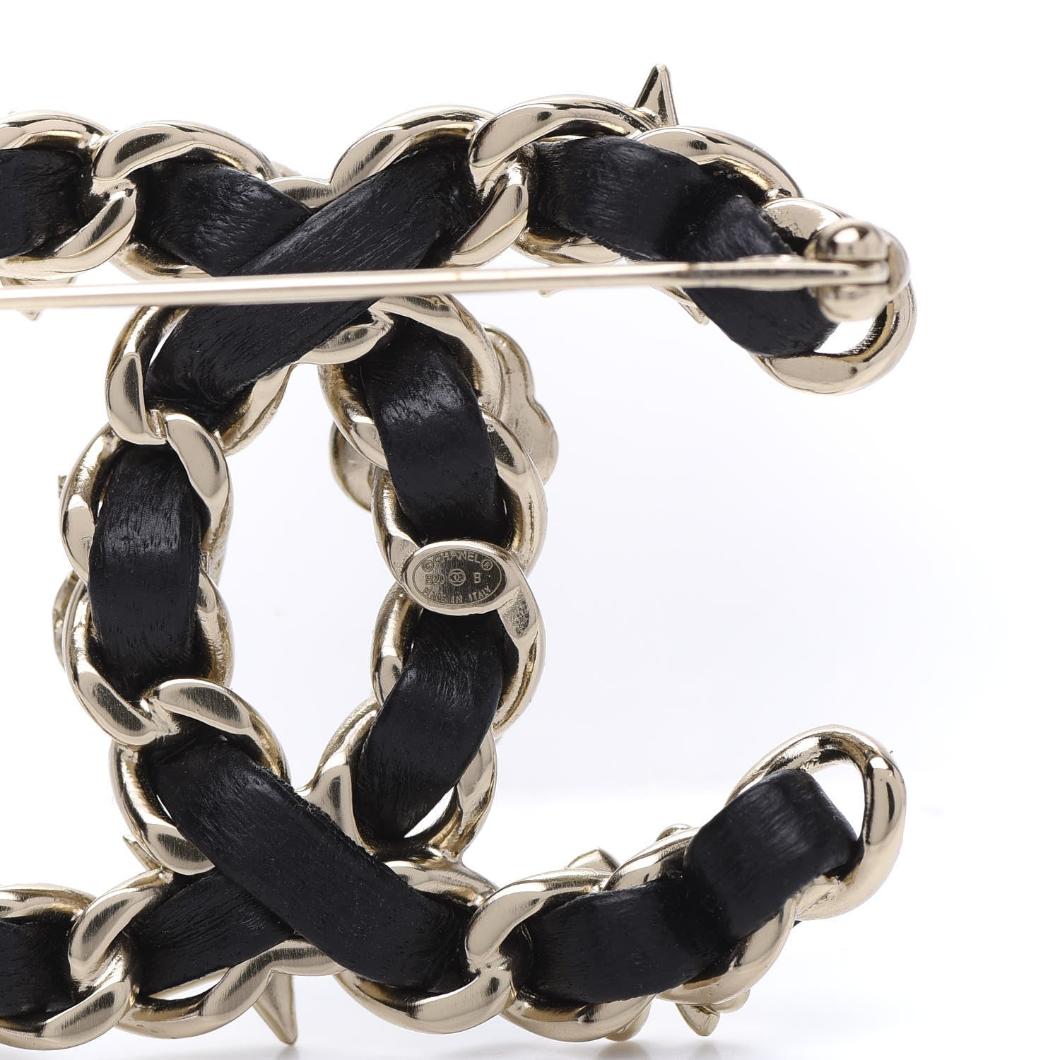 Chanel Lambskin Pearl Strass Sergeant Brooch Gold 4 of 5