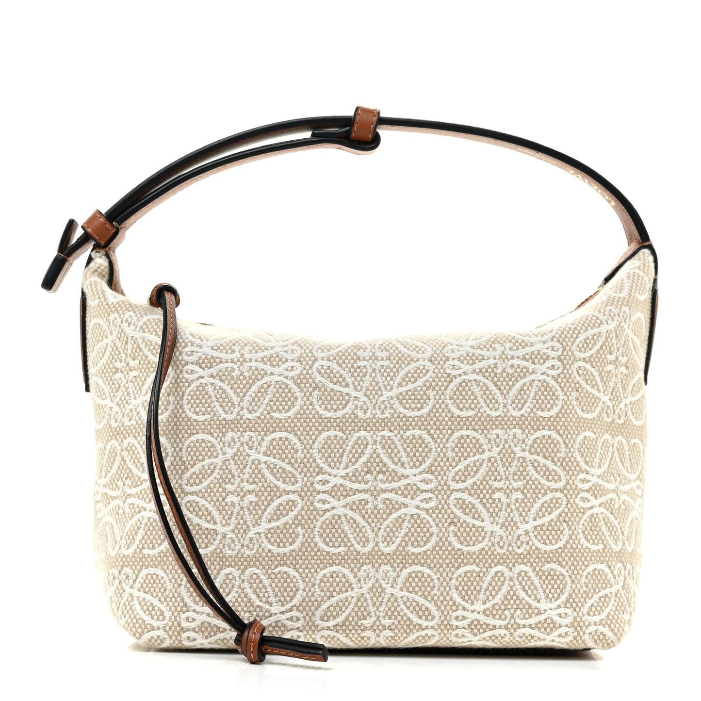 Jacquard Anagram Calfskin Small Cubi Bag Ecru Tan