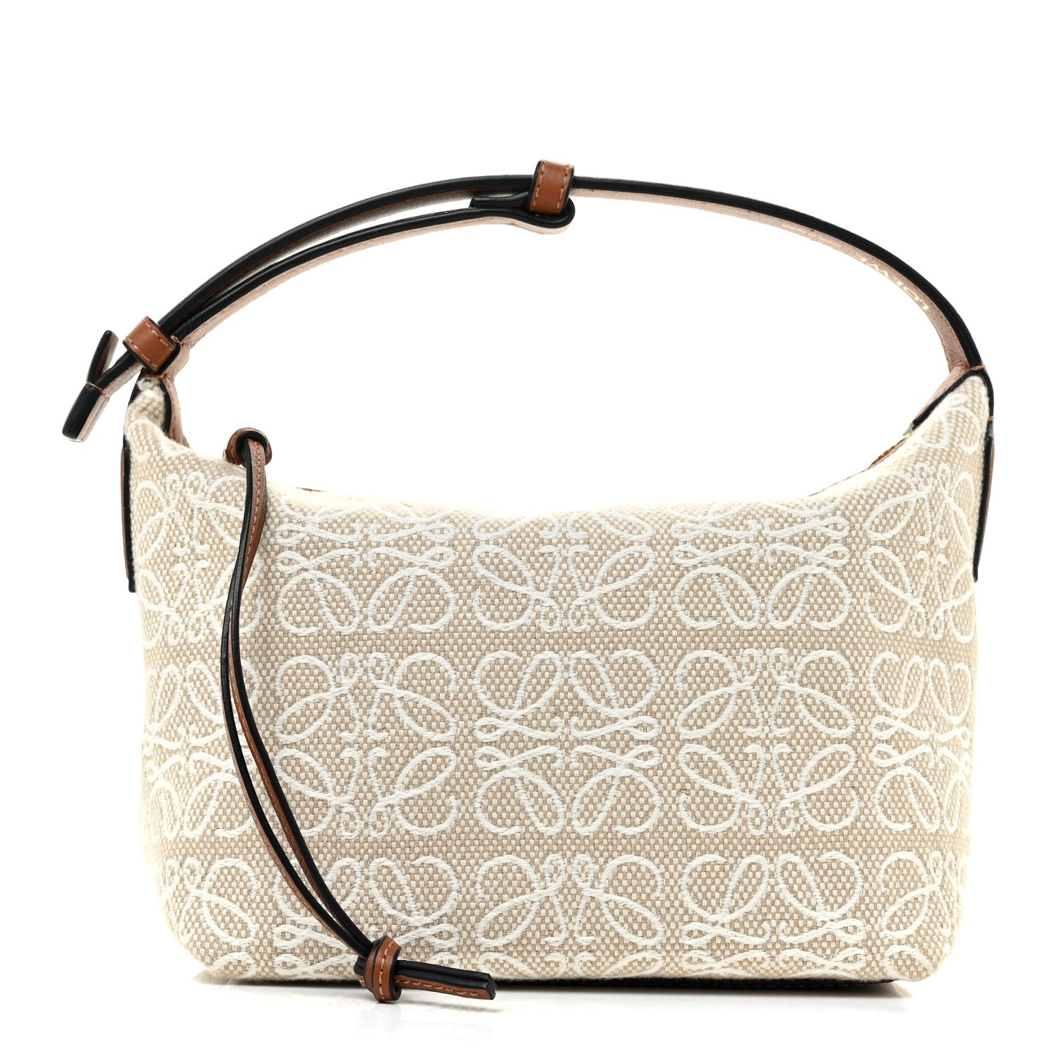 Loewe Jacquard Anagram Calfskin Small Cubi Bag Ecru Tan 1 of 17