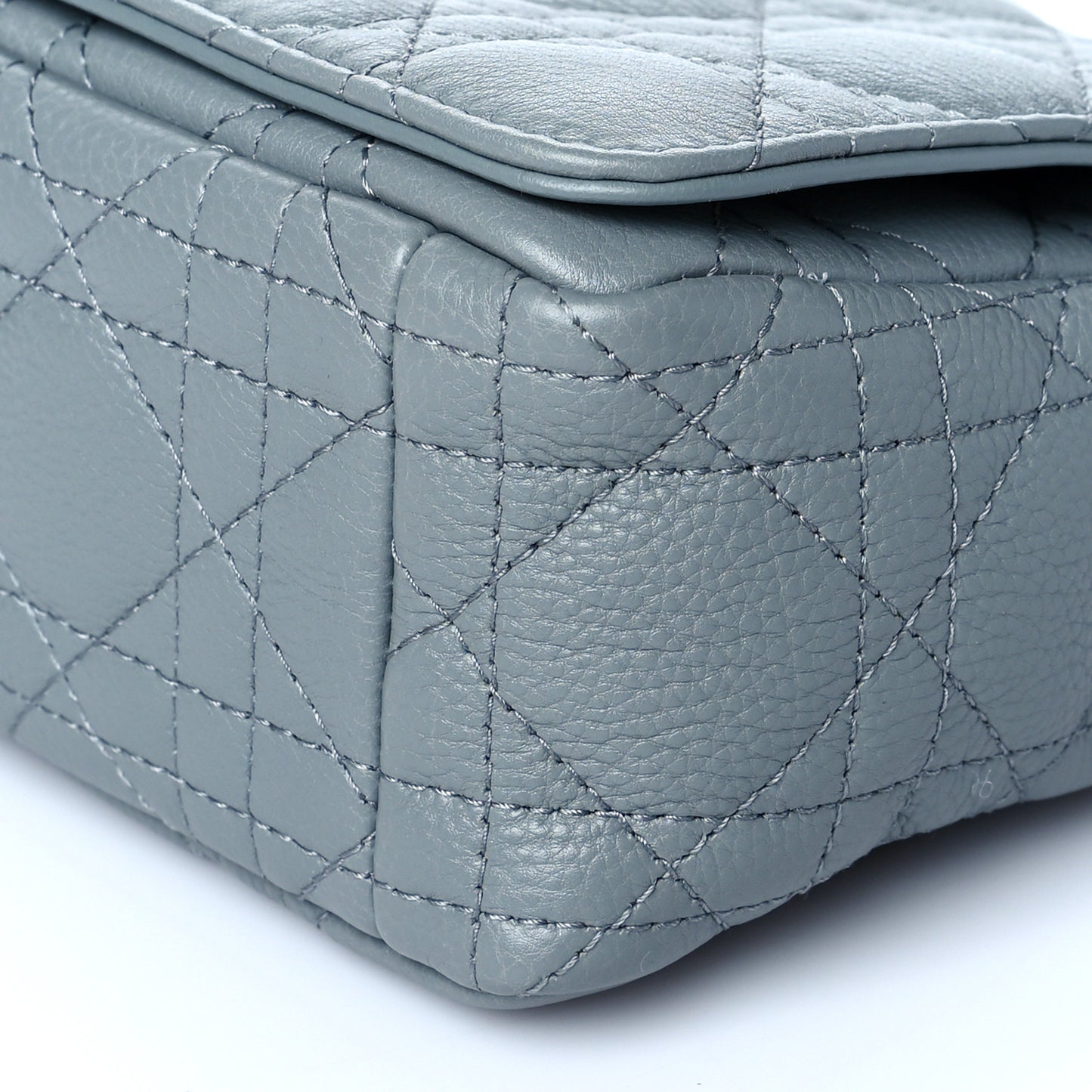 Calfskin Cannage Small Caro Bag Cloud Blue