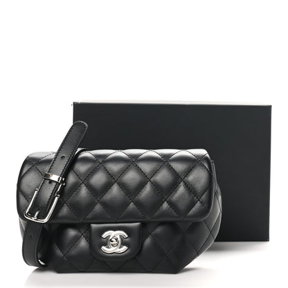 Chanel Calfskin Quilted CC Uniform Flap Belt Bag Black 11 of 11