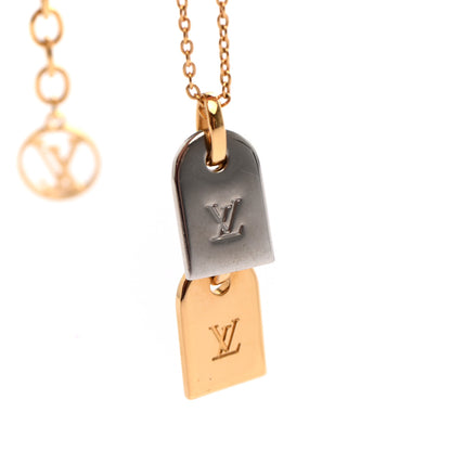 Louis Vuitton Nanogram Name Tag Necklace Gold 4 of 7