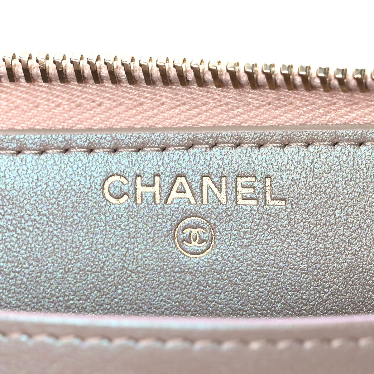 Chanel Iridescent Caviar Quilted Large Gusset Zip Around Wallet Beige 6 of 9