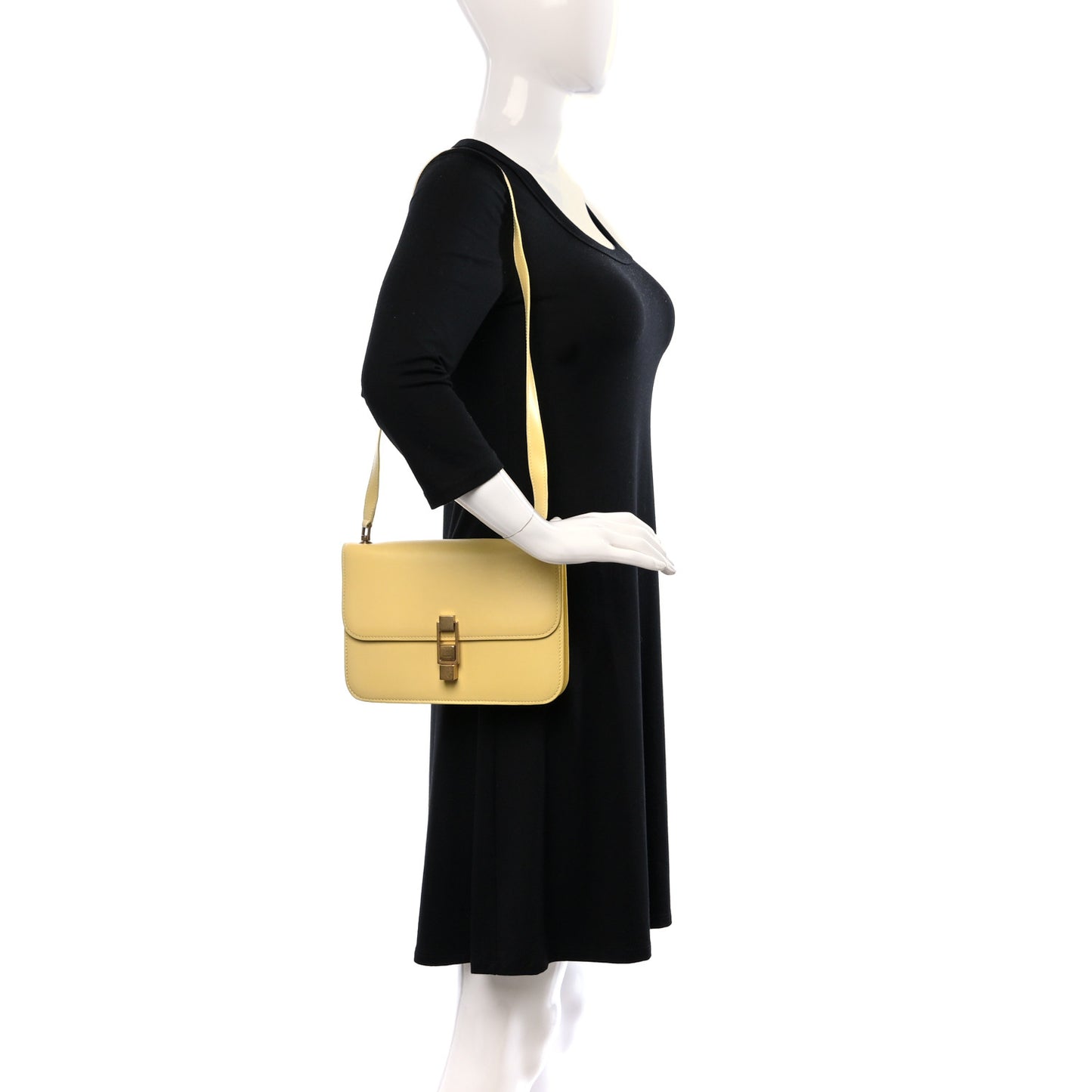 Smooth Calfskin Carre Satchel Paille