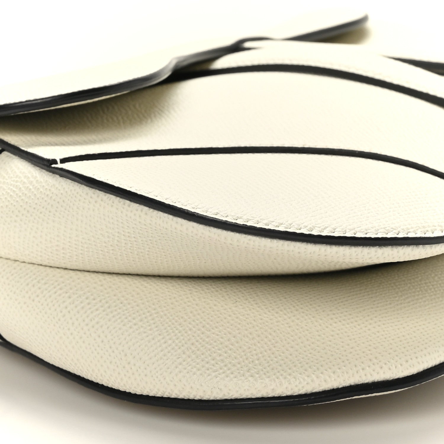 Christian Dior Grained Calfskin Saddle Bag White 8 of 9