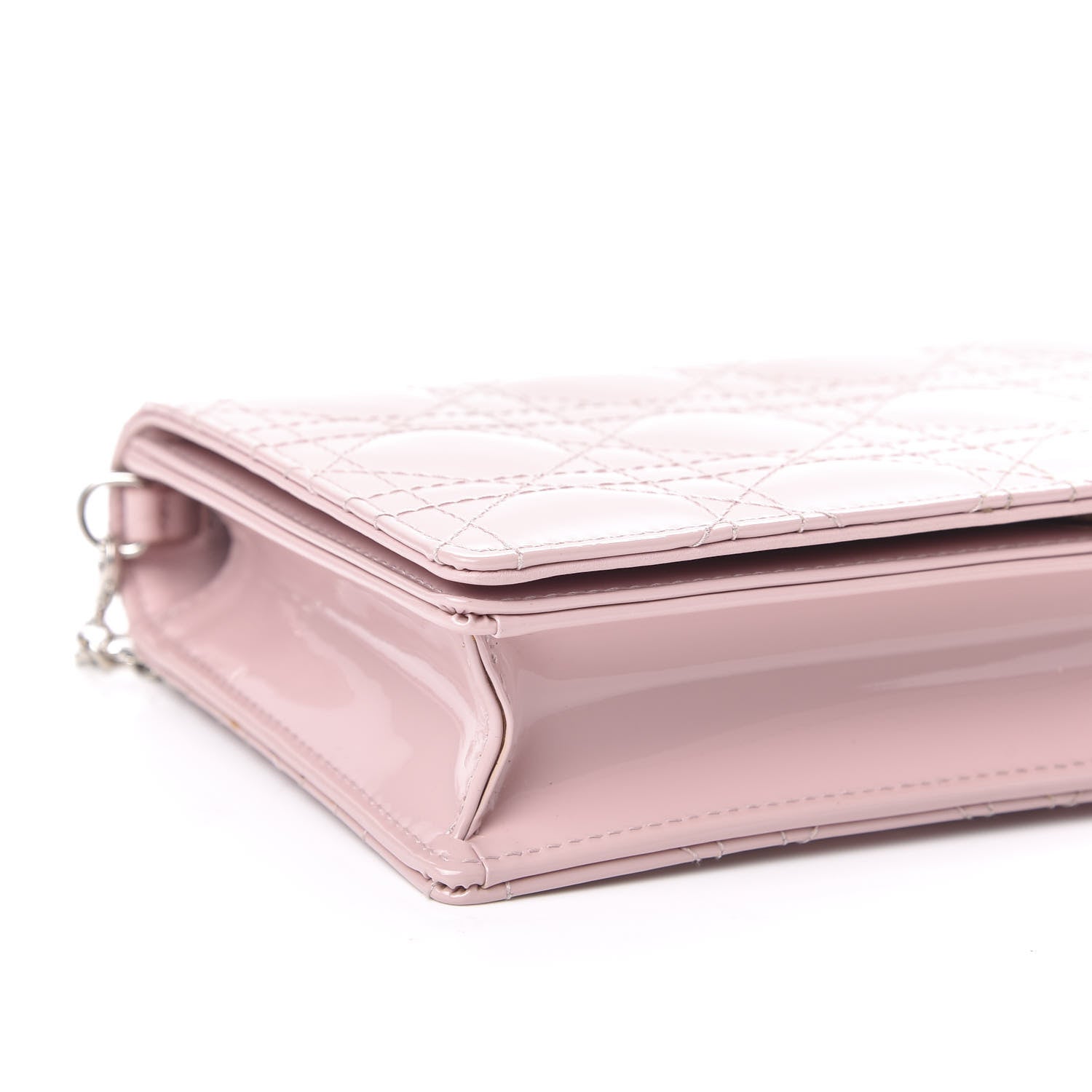 Christian Dior Patent Cannage Lady Dior Convertible Clutch Rose Clair 7 of 10