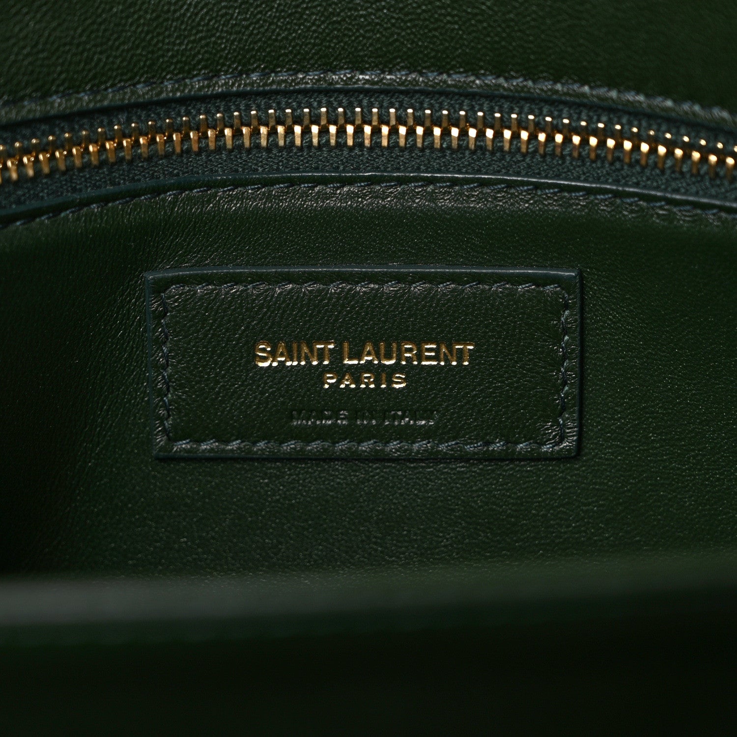 Saint Laurent Smooth Calfskin Le Maillon Satchel Vert Fonce 6 of 8